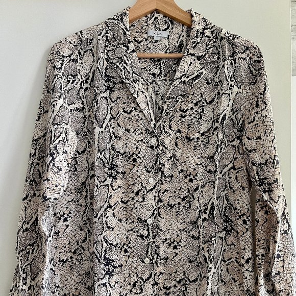 Rails Snake Print Blouse - Black and Cream - Picture 1 of 8